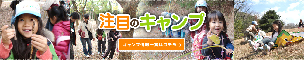 注目のキャンプ　キャンプ情報一覧はコチラ